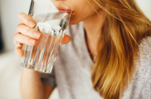 woman drinking water